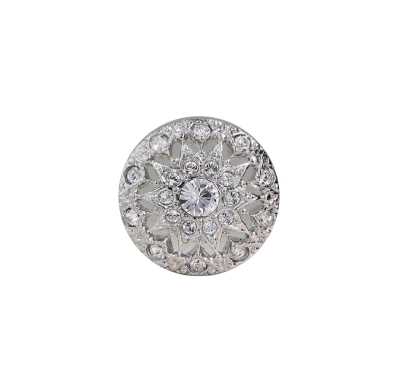 G3434 Bottone con gambo ad anello semitondo in vetro/colato