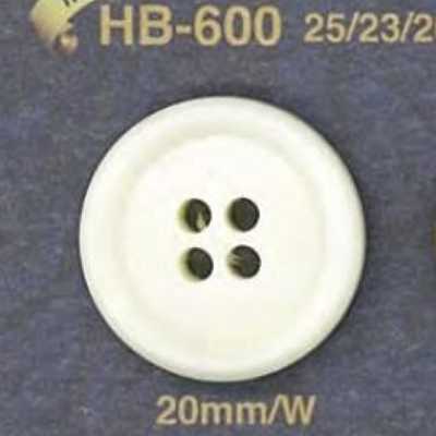 HB600 Bottone in vero corno di bufalo a 4 fori