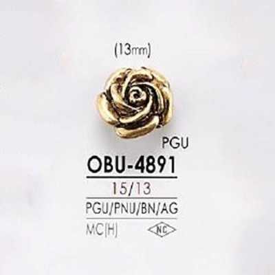 OBU4891 Bottone a gambo ad anello semiaperto in metallo alto