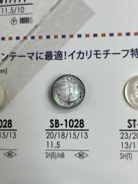 SB1028 Bottone Con Gambo A Mezzo Anello Circolare In Madreperla E Ottone[Pulsante] IRIS Sottofoto