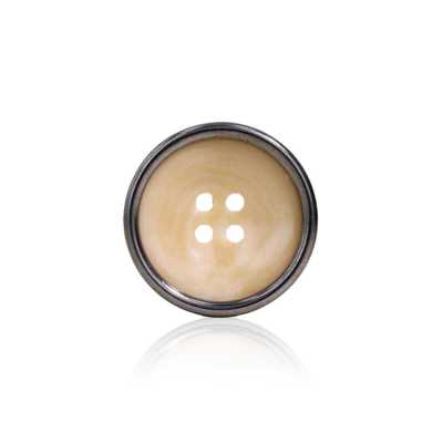 VC9787 Bottone a 4 fori con foro frontale in resina poliestere/ottone