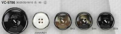 VC9786 Bottone a 4 fori in resina poliestere/ottone
