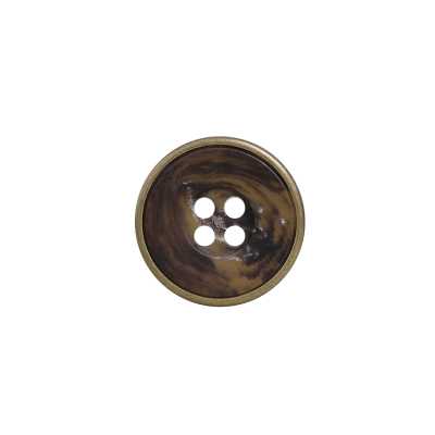 VGC1001 Bottone a 4 fori con foro frontale in ottone/resina poliestere