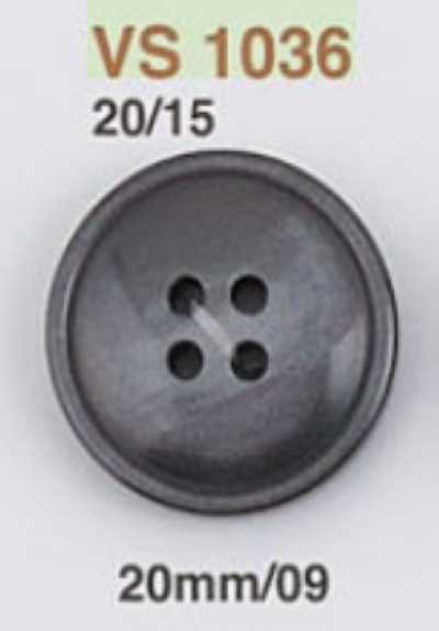 VS1036 Bottone in resina poliestere a 4 fori con fori frontali