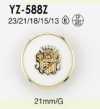YZ588Z Bottone Con Gambo A Mezzo Anello Rettangolare In Resina Epossidica/resina ABS