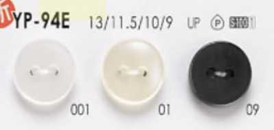 YP94E Bottone in resina di poliestere a 2 fori con fori frontali
