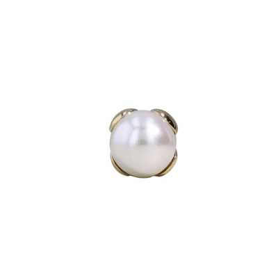 CR0200 Bottone con gambo ad anello semicircolare, rivestimento perlato/ottone