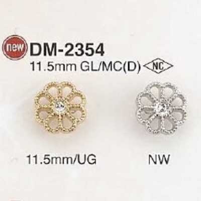 DM2354 Bottone con gambo ad anello circolare in vetro/pressofuso