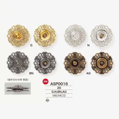 ASP0016 Bottone automatico in ottone/pressofuso