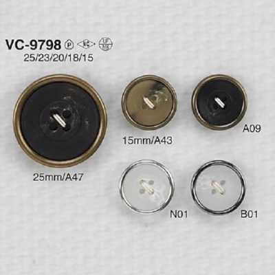 VC9798 Bottone a 4 fori in resina poliestere/ottone