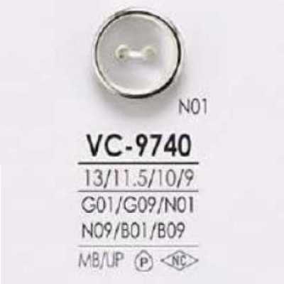 VC9740 Bottone a 2 fori da cucire in ottone/resina poliestere