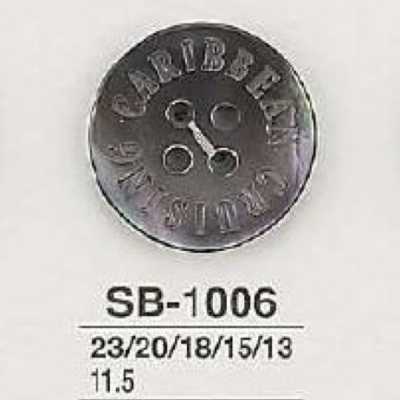 SB1006 Bottone a 4 fori in conchiglia madreperla nera