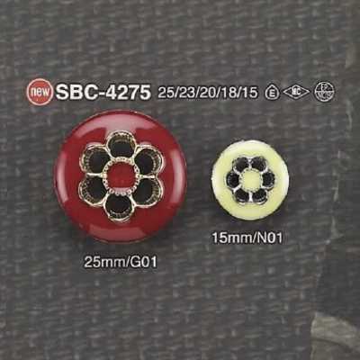 SBC4275 Bottone con gambo a mezza anella in resina epossidica/metallo alto