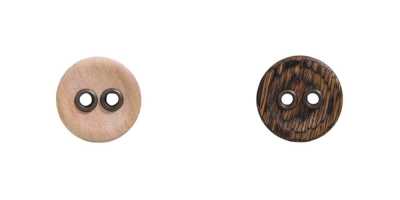 OW7400 Bottone a 2 fori in legno/legno, compensato/ottone