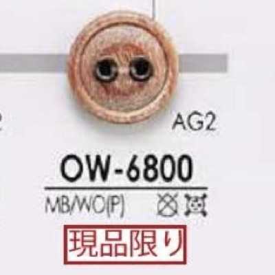OW6800 Bottone a 2 fori in ottone/legno, compensato