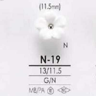 N19 Bottone a gambo con anello circolare e semi-anello in ottone/resina di nylon