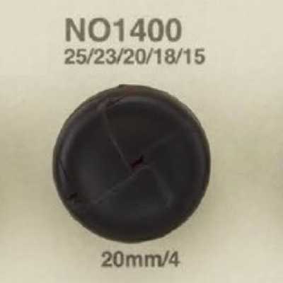 NO400 Bottone a gambo con anello rettangolare a mezza anella in pelle/ottone