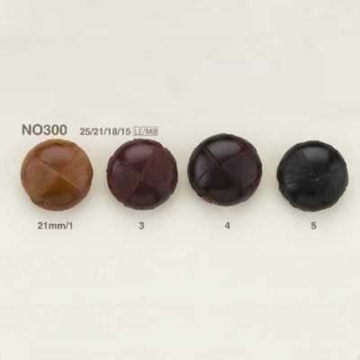 NO300 Bottone in pelle/ottone con gambo ad anello circolare