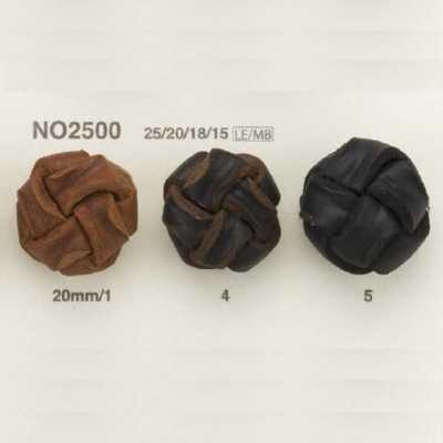 NO2500 Bottone con gambo a anello circolare e mezzo anello in pelle/ottone