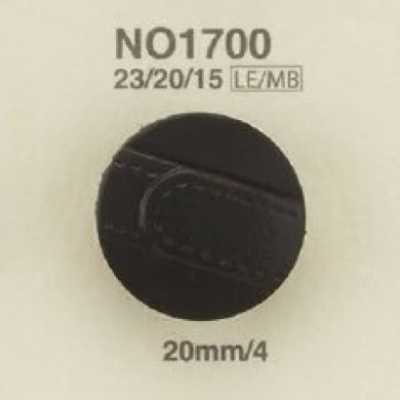 NO1700 Bottone con gambo ad anello circolare in pelle/ottone