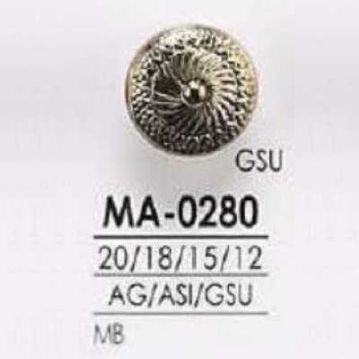 MA0280 Bottone con gambo ad anello circolare a mezzo anello in ottone