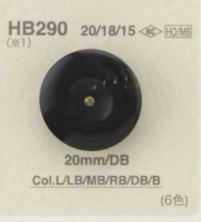 HB290 Bottone a gambo ad anello circolare in vero corno di bufalo/ottone (S)