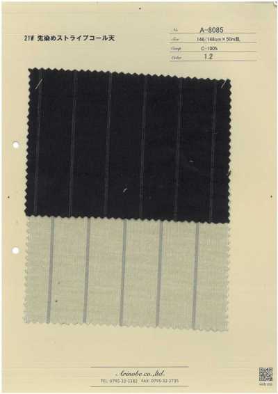 A-8085 Velluto a coste a righe tinto in filo 21W