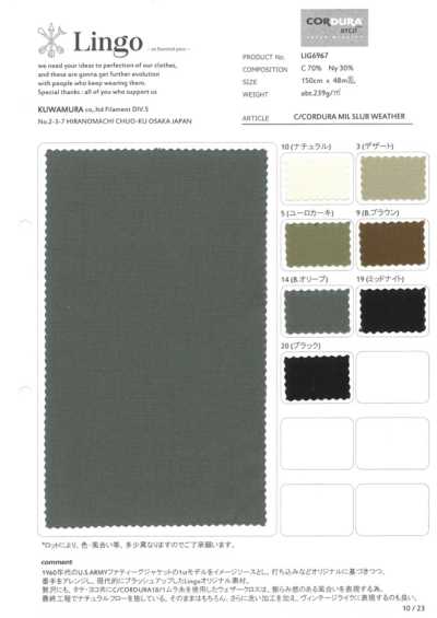 LIG6967 C/CORDURA Militare fiammato Weather