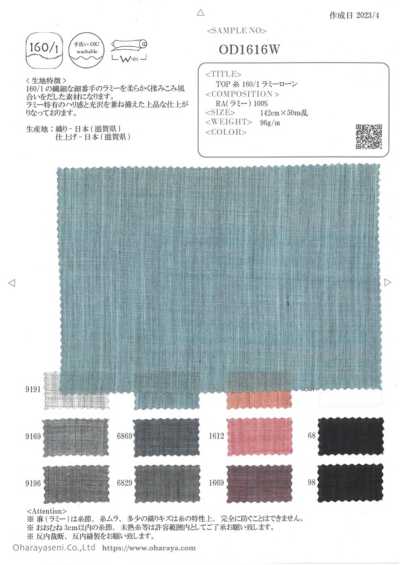 OD1616W Filato TOP 160/1 Ramie lawn