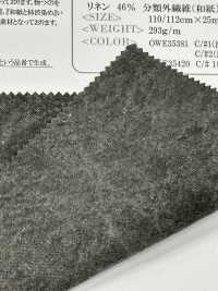OWE35381 Washi In Lino Ad Alta Densità Tinto Con Carbone Binchotan[Tessile / Tessuto] Oharayaseni Sottofoto