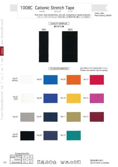 1008C Nastro elasticizzato cationico