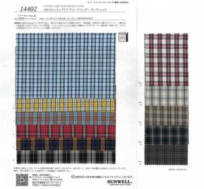 14402 100/2 Cotone Tela Fitta Mini Tartan a Quadretti