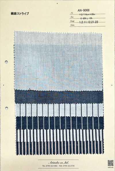 AN-9068 Rigato in cotone e lino