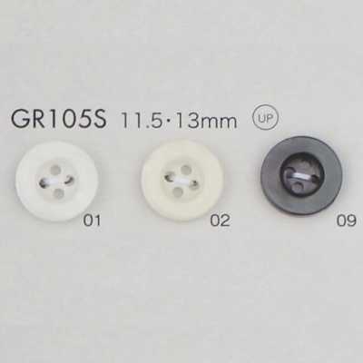 GR105S Bottone con bordo a 4 fori in miscela di resina PET riciclata al 25% certificata GRS