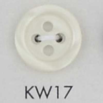 KW17 Bottone in resina poliestere con bordino, 4 fori