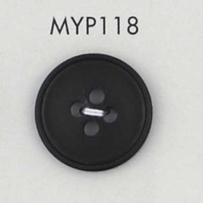 MYP118 Bottone in resina poliestere con bordo, 4 fori