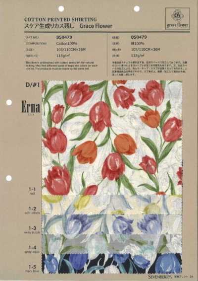 850479 SEVENBERRY® Lawn ecru con fiammature Grace Flower
