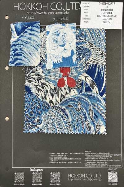 5-IDG-HDPT3 Lino ID Serigrafia manuale Discharge Indigo Discharge