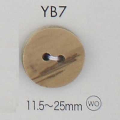 YB7 Bottone in legno naturale a due fori