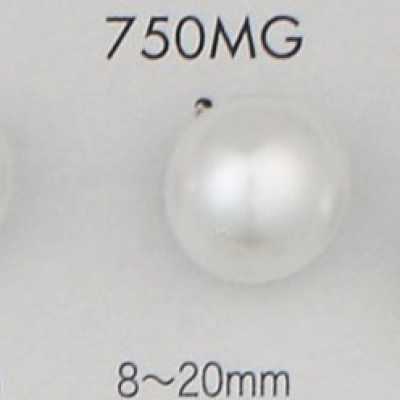 750MG Bottone con gambo a mezzo anello, finitura perlata, in urea dorata