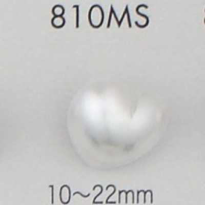 810MS Bottone in resina ureica effetto perla con gambo argentato