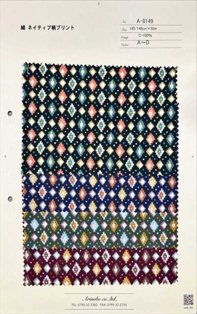 A-8149 Stampa con motivo nativo in cotone