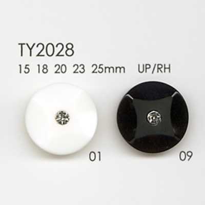 TY2028 Bottone in resina di poliestere/strass