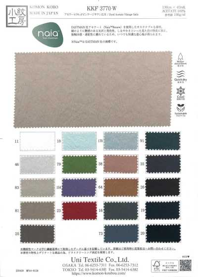 KKF3770-W Raso liquido vintage in acetato ad ampia larghezza
