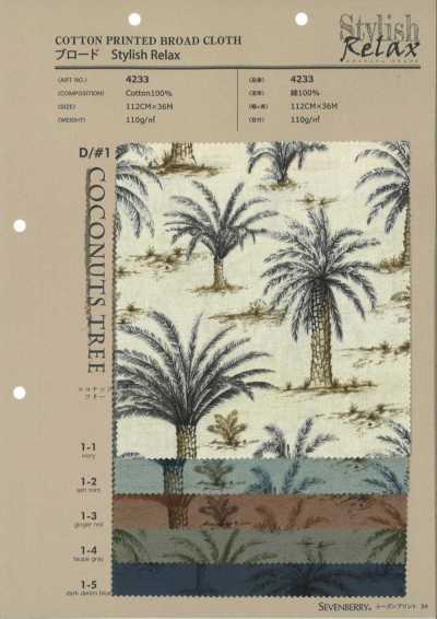 4233 Popeline elegante Relax COCONUT TREE