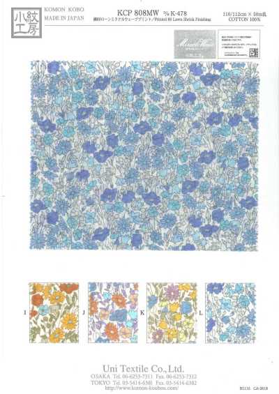 KCP808MW-DK-478 Cotone 80 batista stampa Miracle Wave