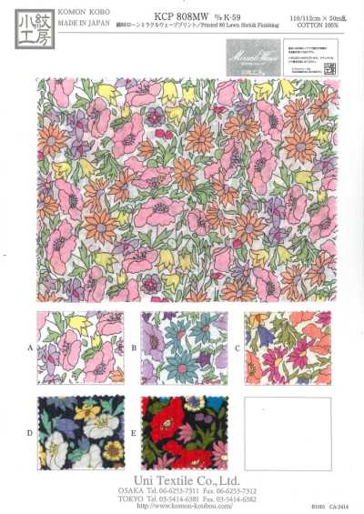 KCP808MW-DK-59 Cotone 80 batista stampa Miracle Wave