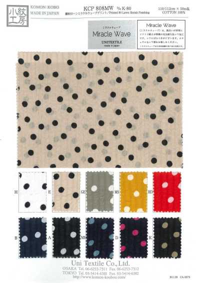KCP808MW-DK-80 Lawn di cotone 80% con stampa Miracle Wave