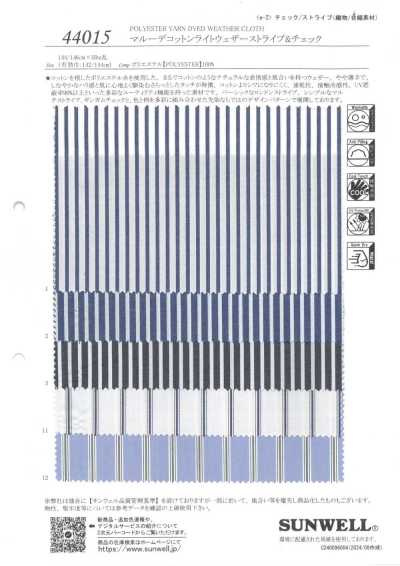 44015 Marude Tessuto leggero in cotone resistente alle intemperie a righe e quadri