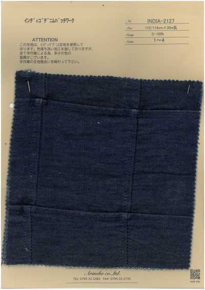 INDIA-2127 Patchwork in denim indaco